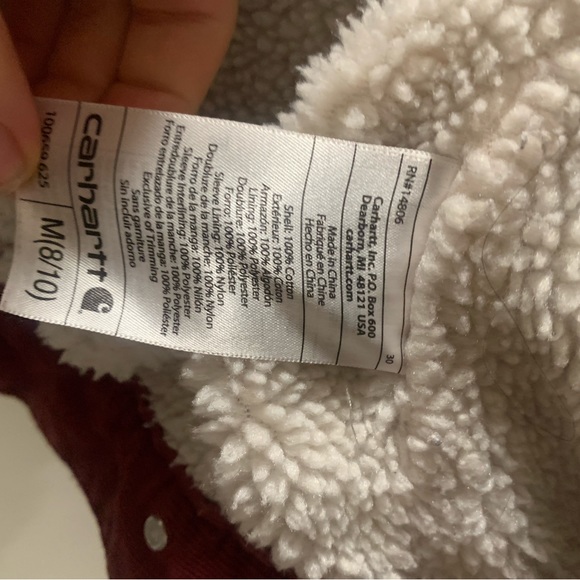 Carhartt Corduroy Fleece Lined Jacket Size M - Picture 6 of 7
